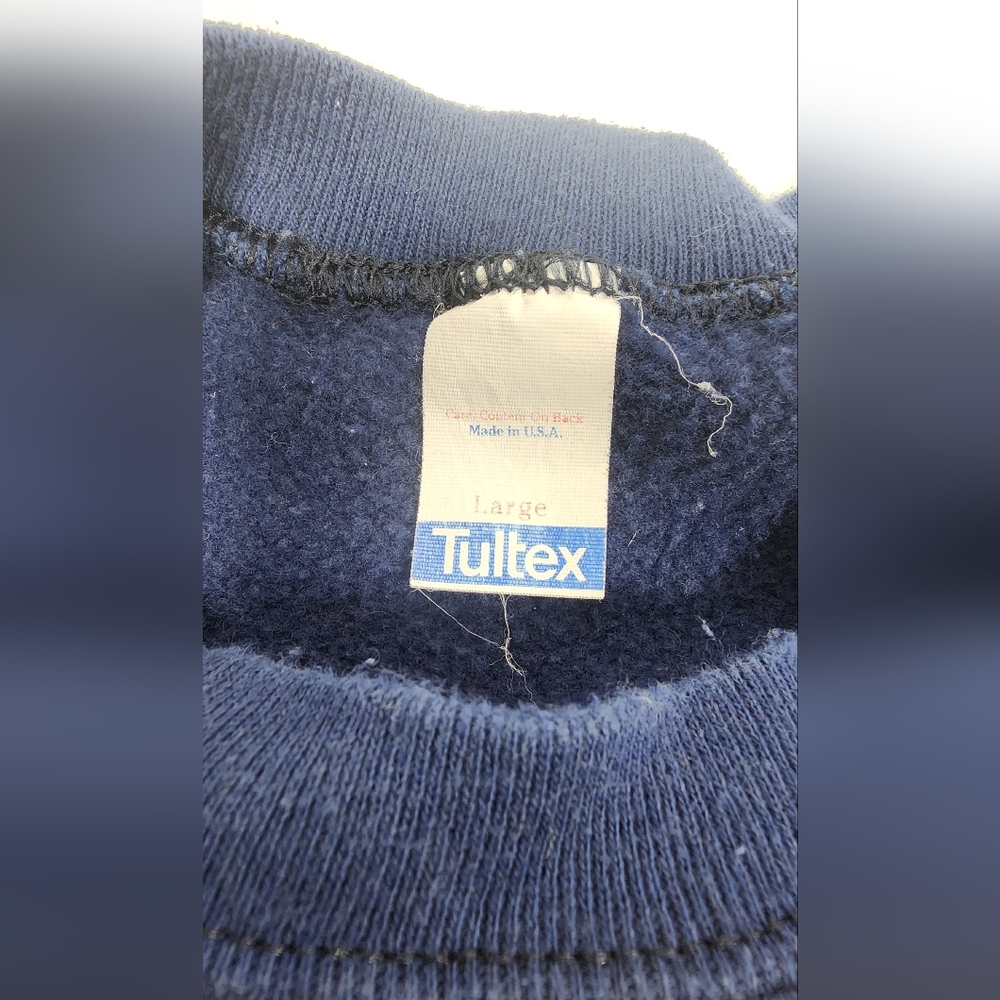 Vintage West Virginia University Unisex Tultex Sweatshirt Size Large, Navy Blue - Picture 11 of 12